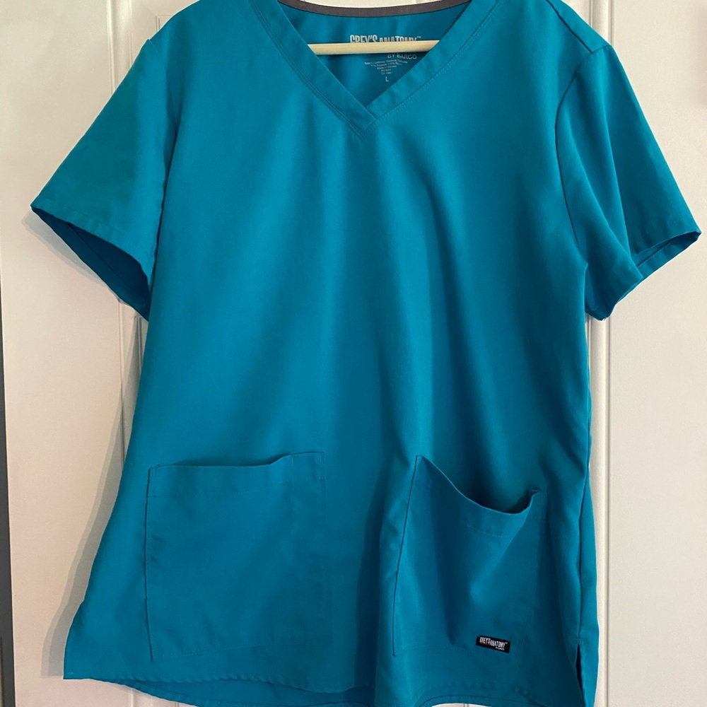 Greys Anatomy Turquoise Scrub Top size Large